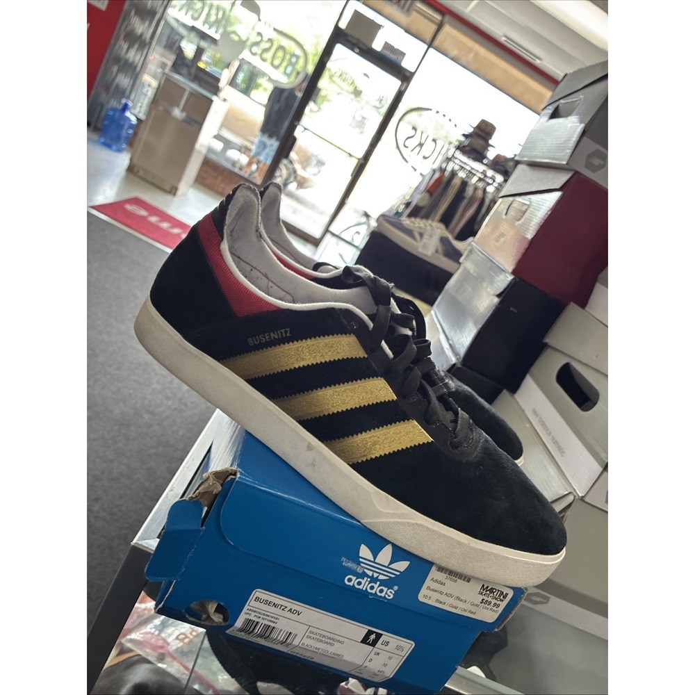 Adidas Busenitz Pro Men's Black Gold Skateboard Sneakers Shoes G65828 SZ 10.5